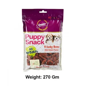 Gnawlers Dog Treats Puppy Snack V Lucky Bone With Chicken Flavor 270 Gm