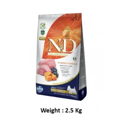 Farmina ND Adult Mini Pumpkin Lamb And Blueberry Grain Free 2.5 Kg